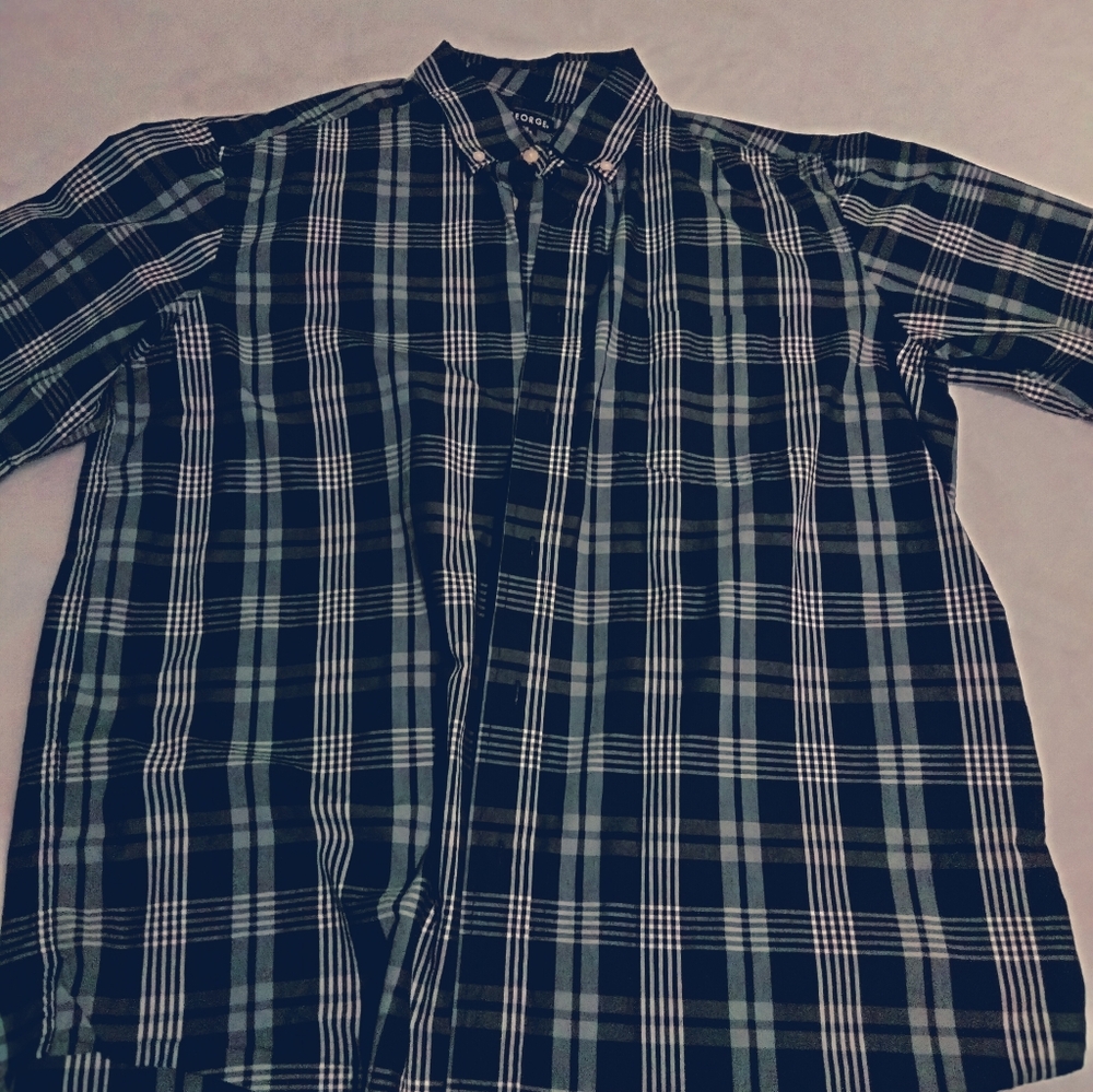 George Button Down  Men's Size L Short Sleeve Shirt Western Black Cowboy Casual